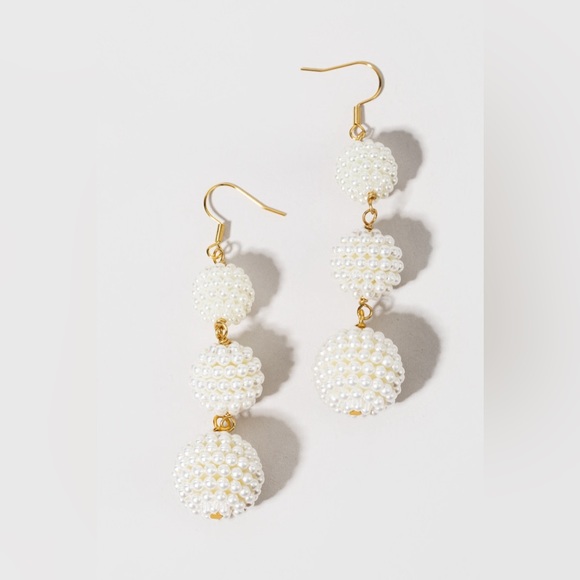 H&M Francesca’s Irregular faux pearls balls and hoop earrings & necklace LOT - Picture 10 of 17